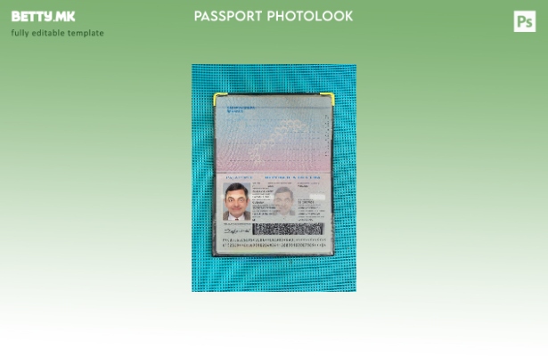 Модерен стил Кубански пасош присутен шаблон за фото изглед